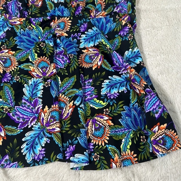Swim Solutions Tankini Top Swimsuit size 10 Boho Paisley V Neck Underwire NEW - Picture 14 of 16
